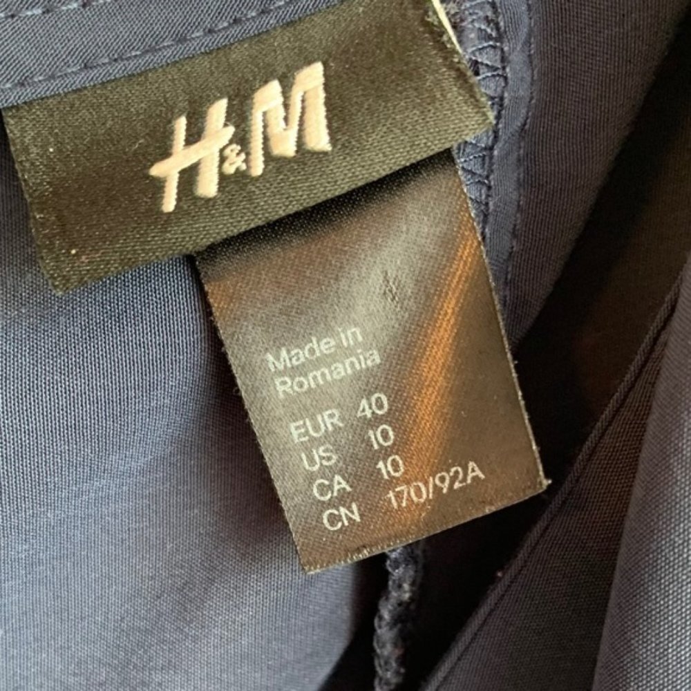 H&M Navy Blue Ruffle Mini Dress - Picture 3 of 5
